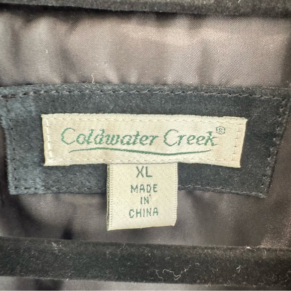 Vintage Coldwater Creek Black Suede Braided Wool Blend Jacket XL - Picture 2 of 7
